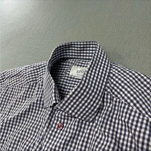 Eton Contemporary Shirt 43 17 Men's Button Up Long Sleeve white Blue Check